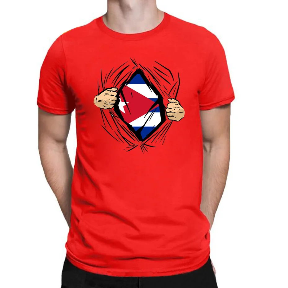Vintage Cuba Flag T Shirt Men Caribbean Holiday tshirt Cuba Travel Havana T-Shirt Camisa Cuban Country Power Tee Shirt Camisetas