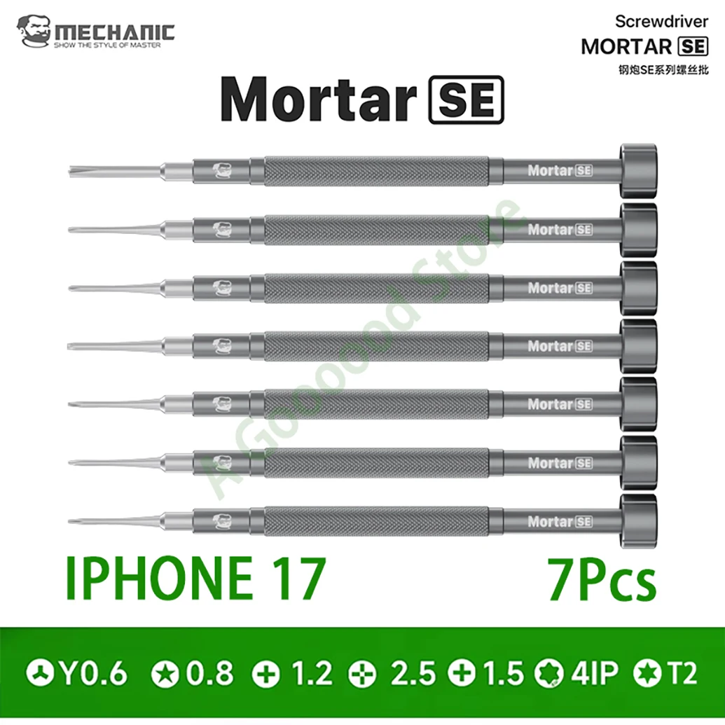 

Набор магнитных отверток Mechanic MORTAR SE: Y 0.6, Pentalobe 0.8, Phillips 1.2/1.5, внутренний шестигранник 2.5, T2, 4IP – инструмент для ремонта