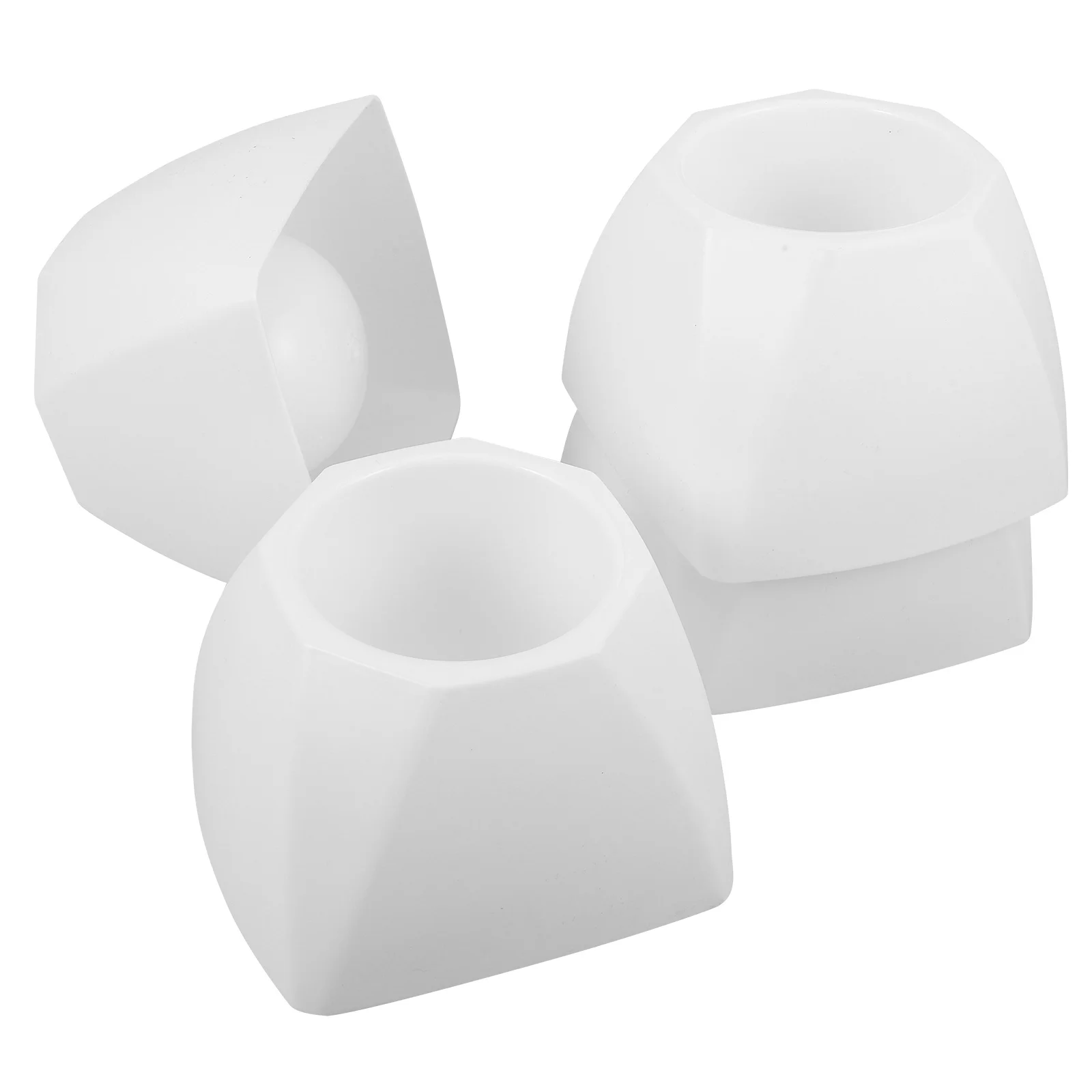 

4Pcs Toilet Brush Holder Base Octagonal Stable Plastic Bathroom Cleaning Brush Cup Easy to Clean Replacement Bathroom Tool