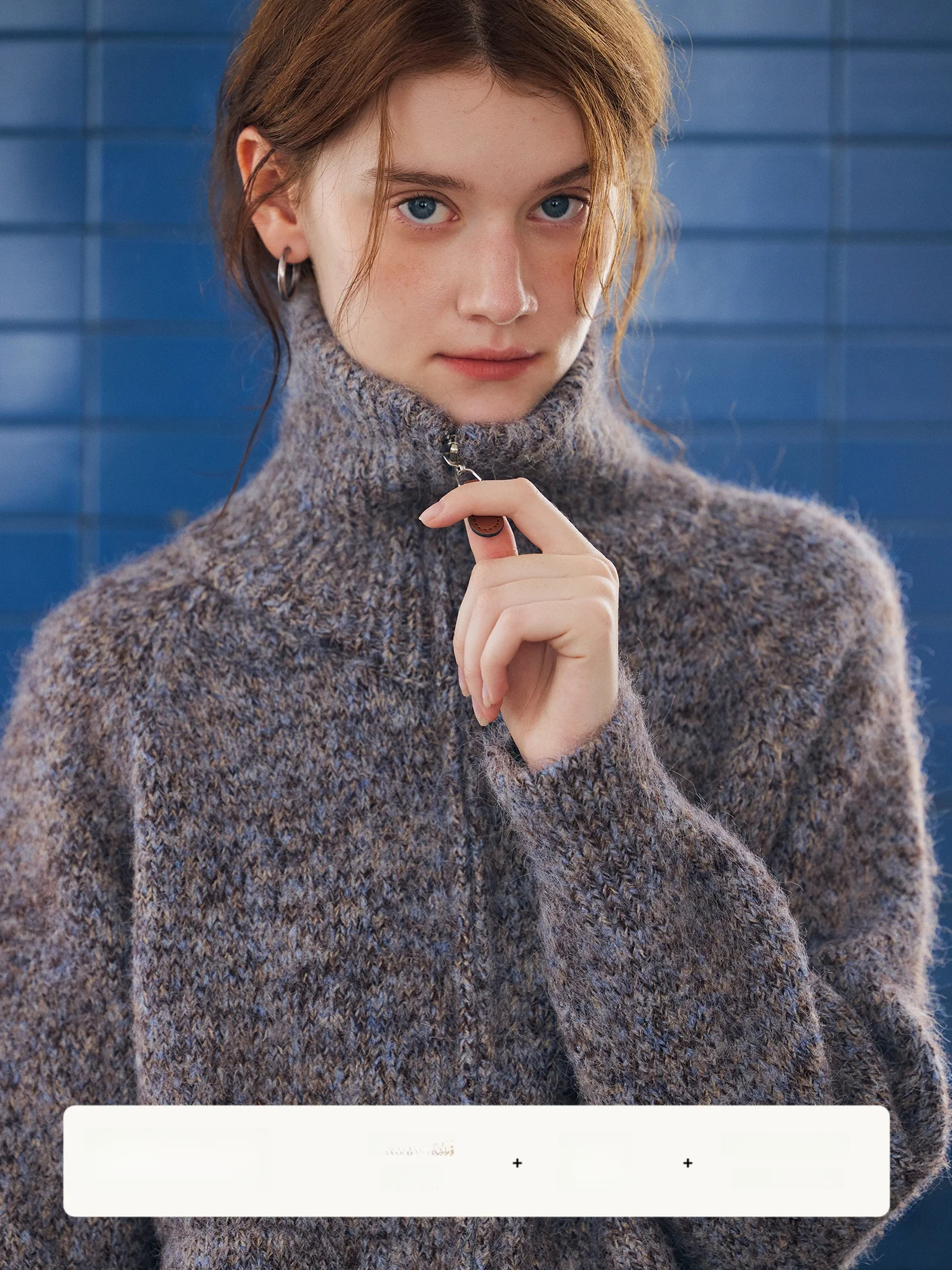 

Ограниченная серия "Akureyri" Thiened, смешанная пряжа, воротник на молнии, свитер с цветочным принтом, футболка, цвета, женская свободная посадка, длинный свитер...