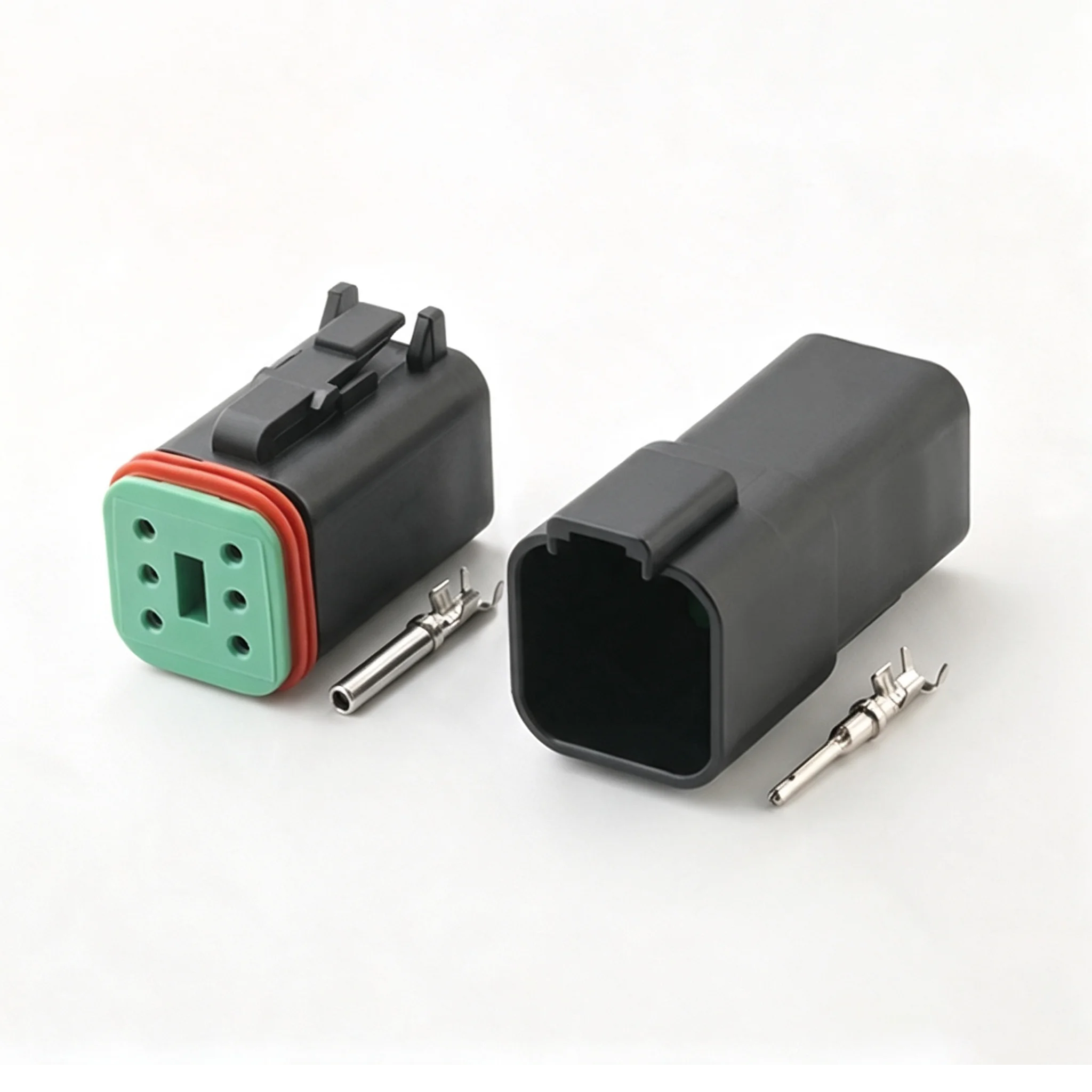 6 Pin Black DT series Connector Waterproof Plug Socket DT06-6S DT04-6P DT06-6S-E005 DT04-6P-E005 For Engineering Vehicle Deutsch