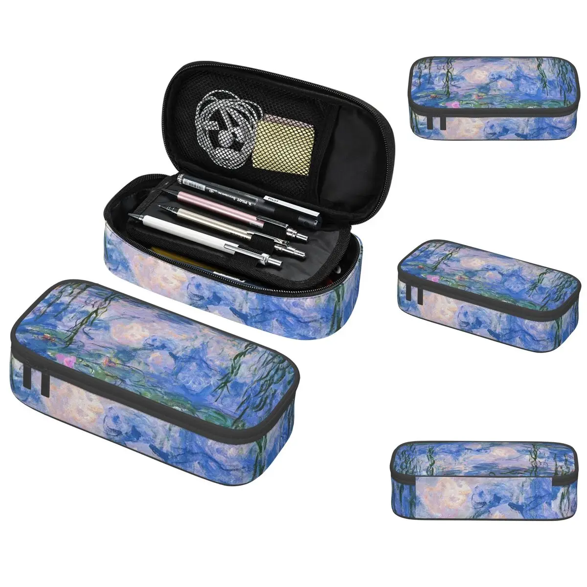 Claude Monet – Wasserlilien-Federmäppchen für Studenten, Geschenke, Stiftbox, Bleistiftbeutel, Schreibwaren, Stifthaltertasche