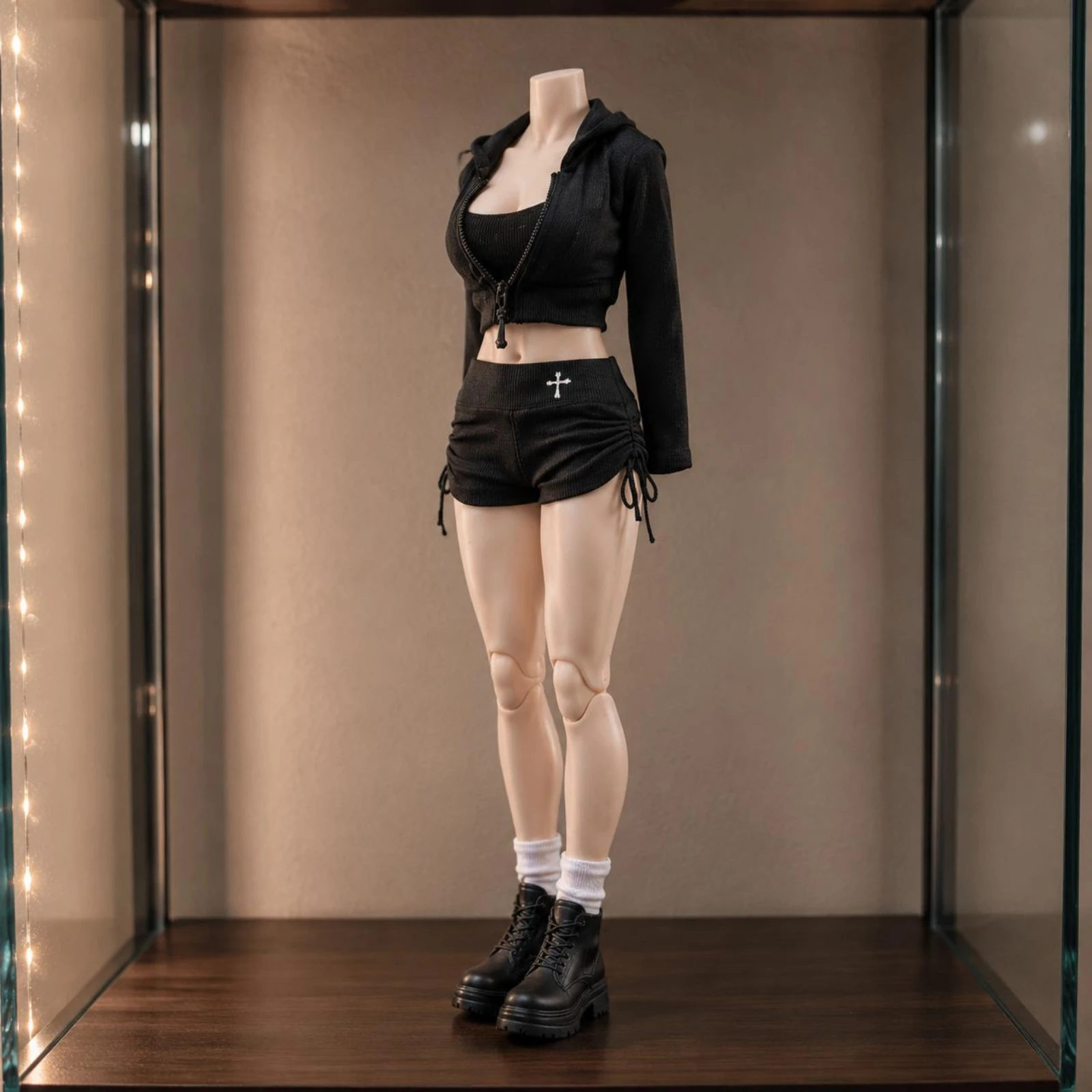5 Pieces 1/6 Scale Doll Outfit Casual Hooded Jacket Set 1/6 Scale Jacket Side Drawstring Miniature Apparel Realistic Look