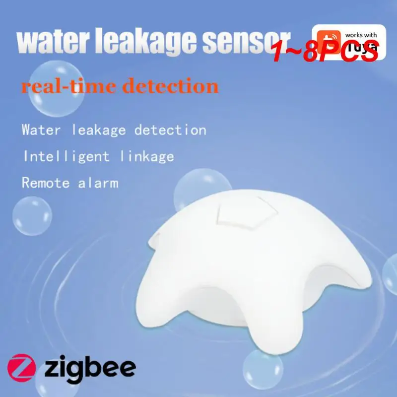 

1~8PCS Water Flood Detector Smart Life Remote Alarm Tuya Overflow Leak Alarm Smart Home Water Immersion Sensor