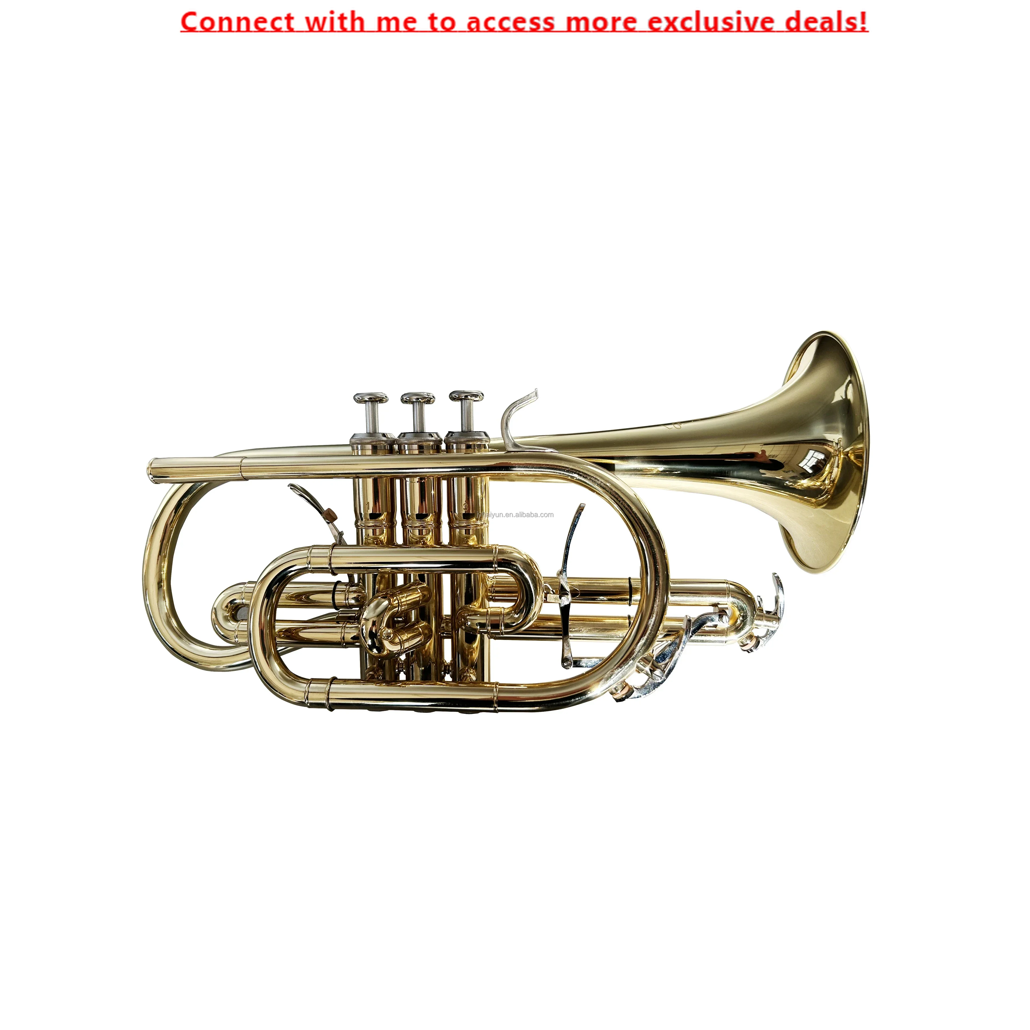 

SEASOUND Professional Cornet Trumpet High Quality BB Key Gold Brass Body With Trigger Lacquer And Gold Lacquer Surface JYCT408