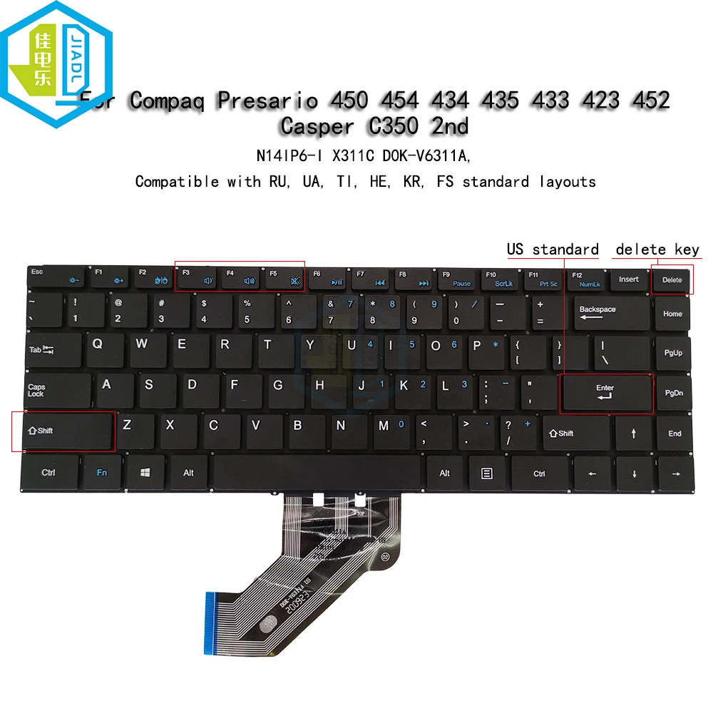 US TR Turkish LA Latin BR Brazilian Laptop Keyboard and C-Shell For D0K-V6311C D0K-V6311A N14IP6-I X311C Casper C350 2nd version