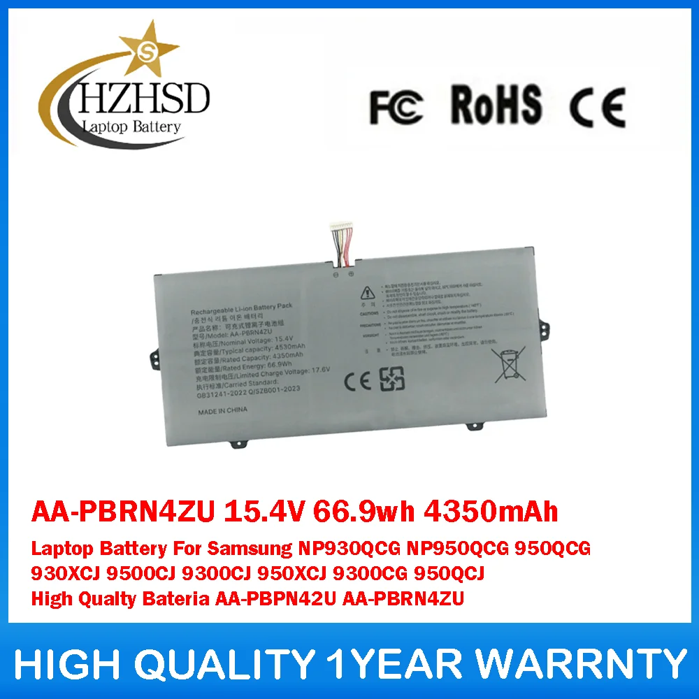 

AA-PBRN4ZU 15.4V 66.9Wh 4350mAh Laptop Battery For Samsung NP930QCG NP950QCG 950QCG 930XCJ 950QCJ 930QCJ 950XCJ 930QCG 950QCJ