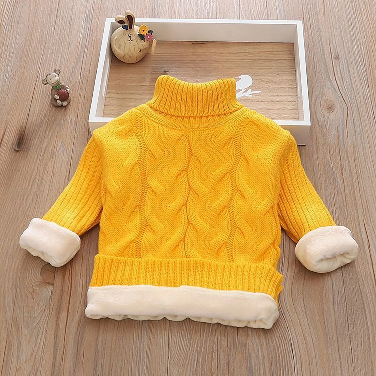 Baby Boys Girls High Necked Outfits Children's Solid Sweater Knitted Clothing Autumn Winter White Black Warm Sweater 2 to 6 Yrs