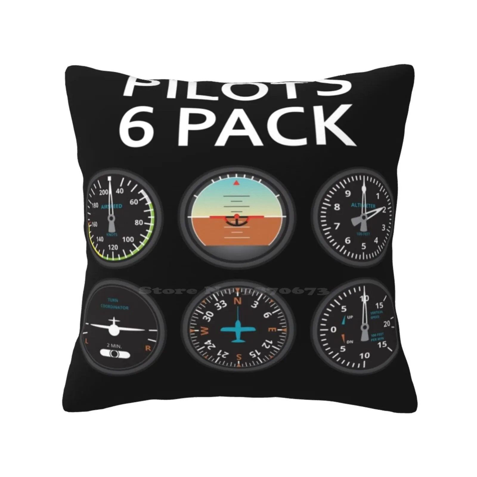 Pilots Six Pack. Pillowslip Pillowcase Funny Aviator Humor Hilarious Joke Avionics Novelty Airplane Cool Avgeek National