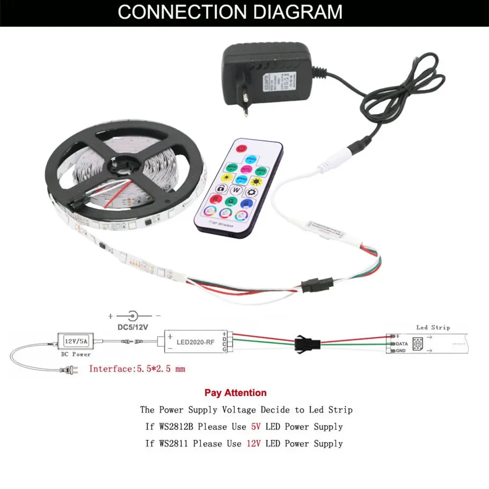 USB/DC MINI 3Keys RF 14/17/21Keys LED Pixel Strip Light Controller For WS2811 WS2812B SK6812 1903 With Remote Controller DC5-24V