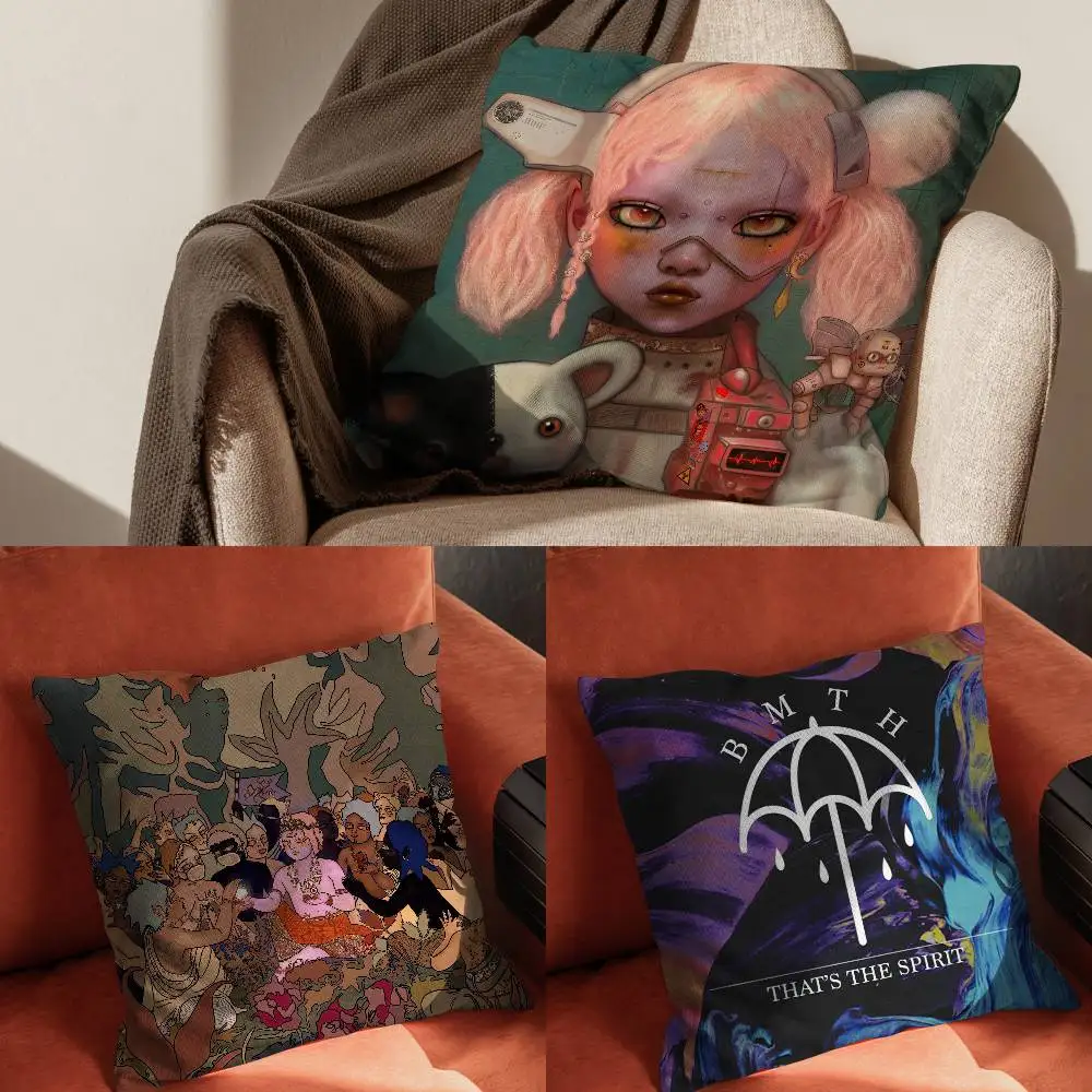 

B-Bring Me The H-Horizon Post Human Nex GenPillowcase For Car Pillows 60x60 Cushions Luxury Double Sided Cover Home And Decorati