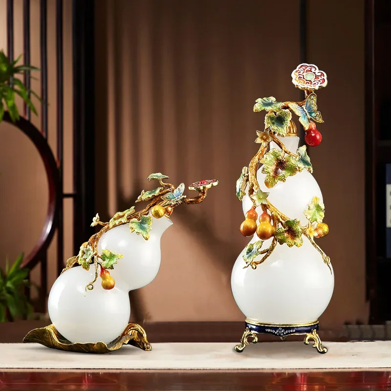 New Chinese style, Fulu, gourd, ornaments, ceramics, high end, gifts, living room, decoration