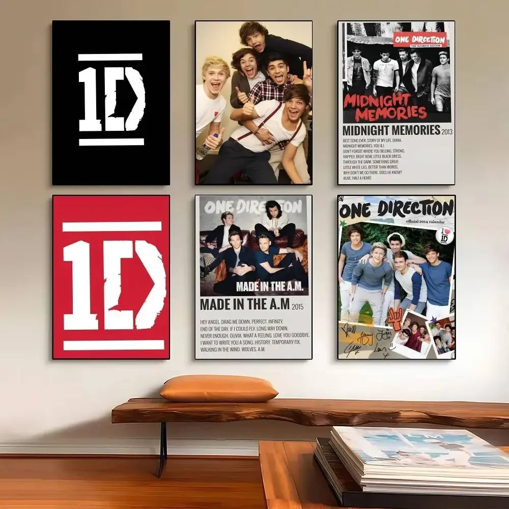 One D-Directions Poster Gallery Prints Poster Self-adhesive Art Waterproof Paper Sticker Coffee House Bar Room Wall Decor