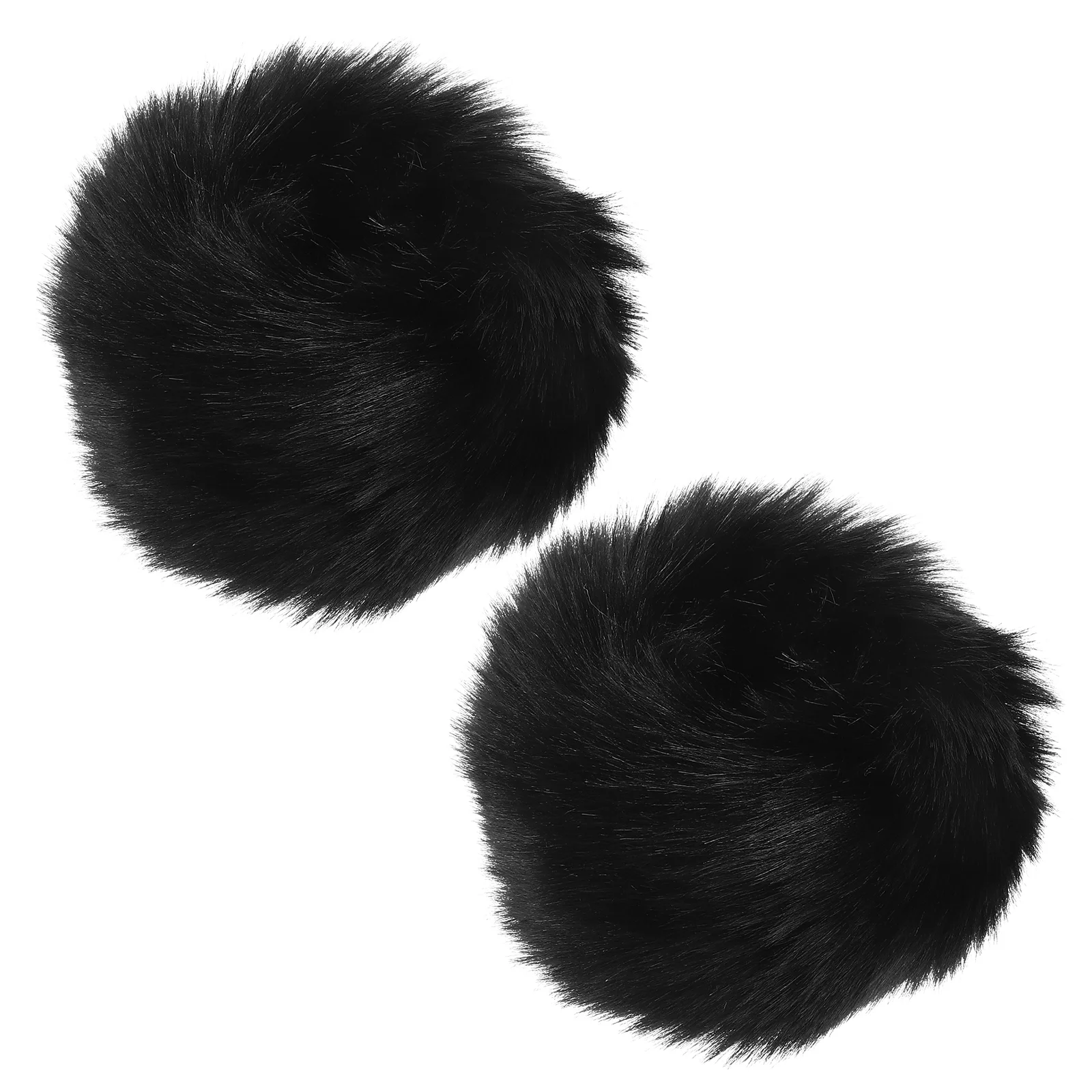 

Faux Fox Fur Sleeves Winter Wrist Cuffs Fuzzy Warmers Imitation Wool Material for Women