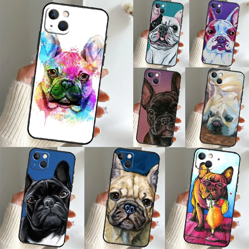 Watercolor French Bulldog Painting Case For Samsung Galaxy A12 A22 A32 A52 A56 A36 A26 A16 A54 A34 A14 A13 A53 A15 A35 A55 A17