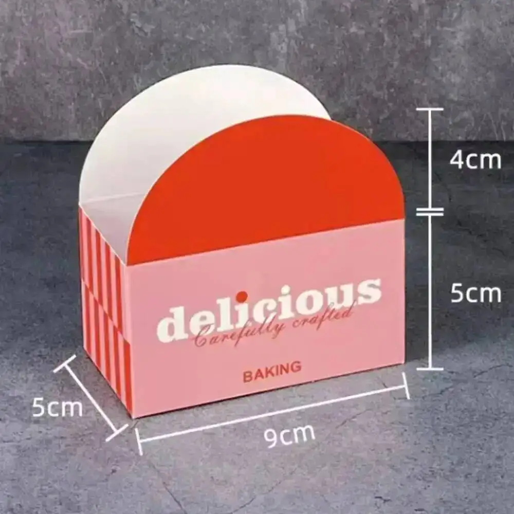 Croissant-Sandwich-Box Kraftpapier Backwaren Brot Donut Verpackungsbox für Bäckerei Frühstück Mittagessen Zubehör 50 Stück/Los – Detail 1