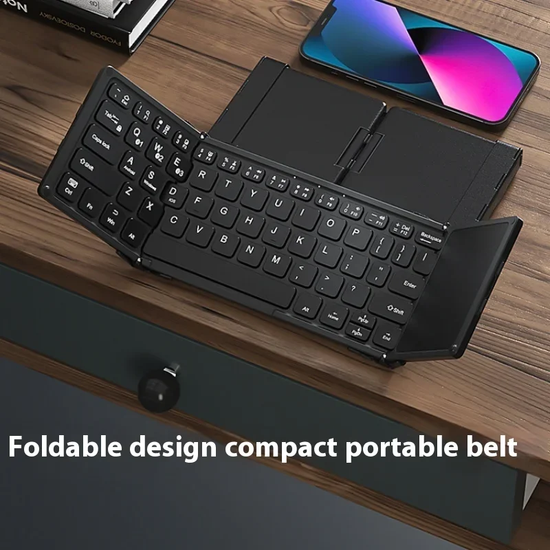 

Bow Folding Wireless Three Bluetooth Keyboard With Touchpad External Laptop Ipad Phablet Phone Control Keyboard Mini Keyboards