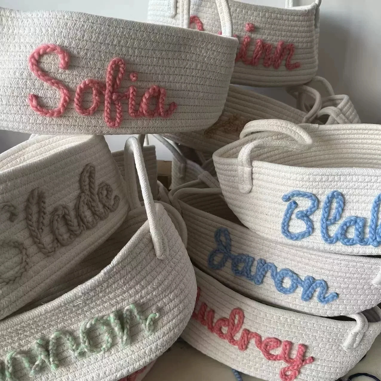 

Custom White Storage Basket Happy Easter Eggs Baby Shower 2025 Rabbit Shape Design Personalized Names For Kids Adorable bags