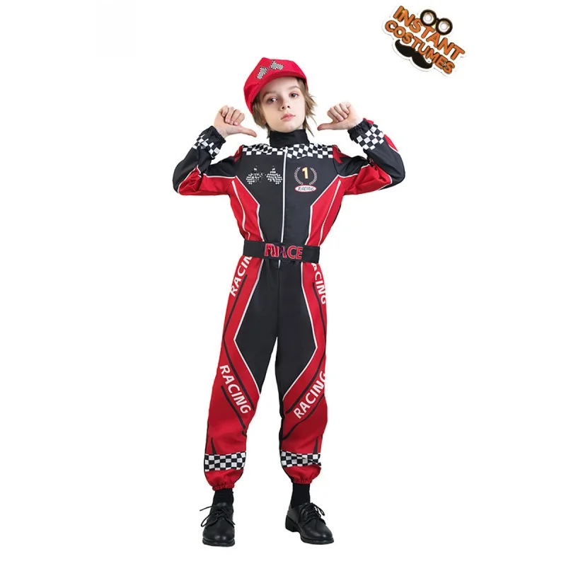 Costume de conducteur de course pour enfants, tenue de spectacle sur scène, vêtements de pilote de course d'halloween, nouvelle collection d'automne