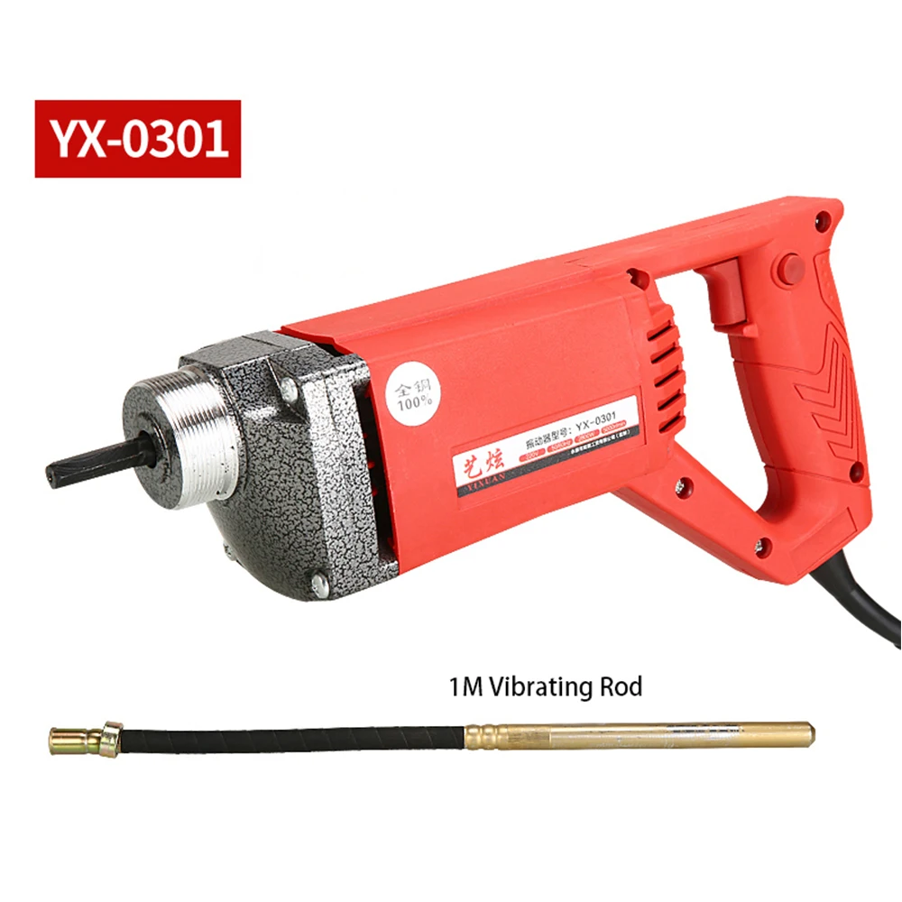 Vibratore per calcestruzzo Asta vibrante da 1 metro Motore 220V 6800W/2200W Funzionamento facile Strumento di costruzione Vibratore plug-in industriale