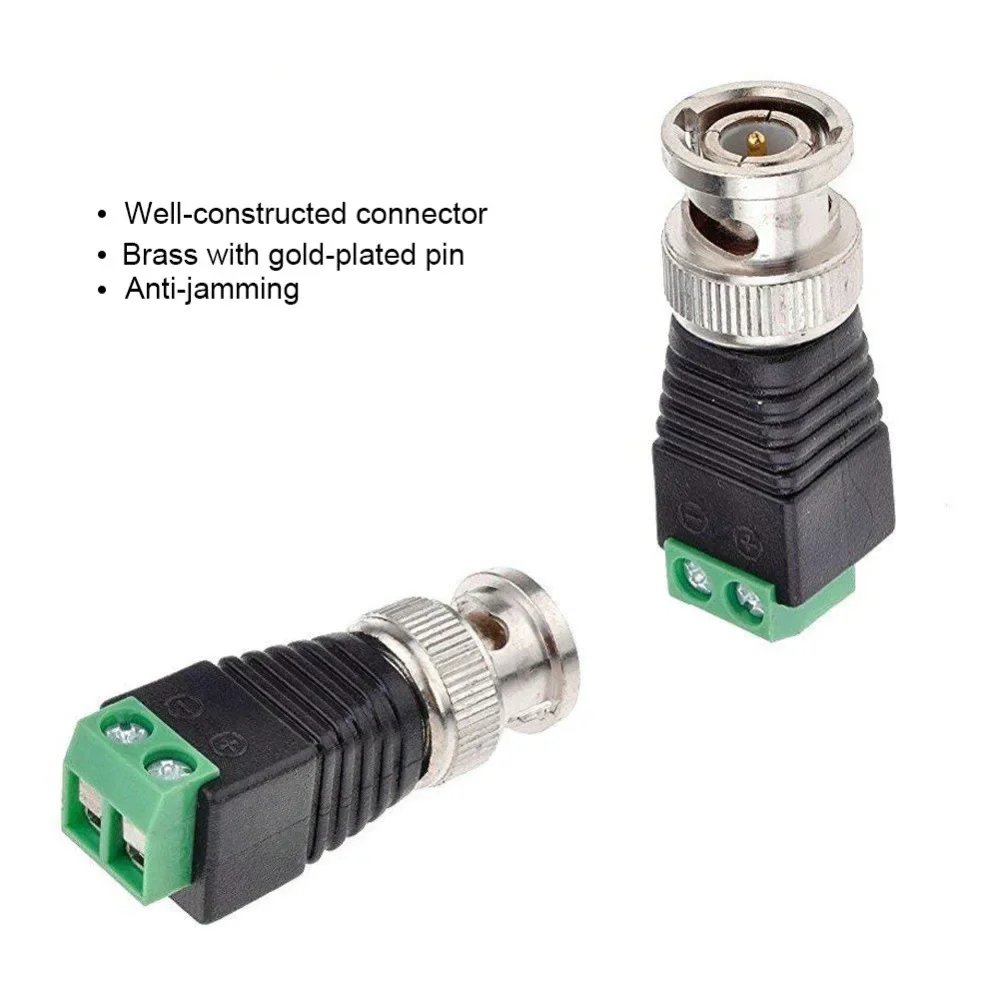 Free Shipping 2/5/10PCS BNC CCTV Connectors for AHD Camera CVI Camera TVI Camera CCTV Camera Coax/Cat5/Cat6 Cables