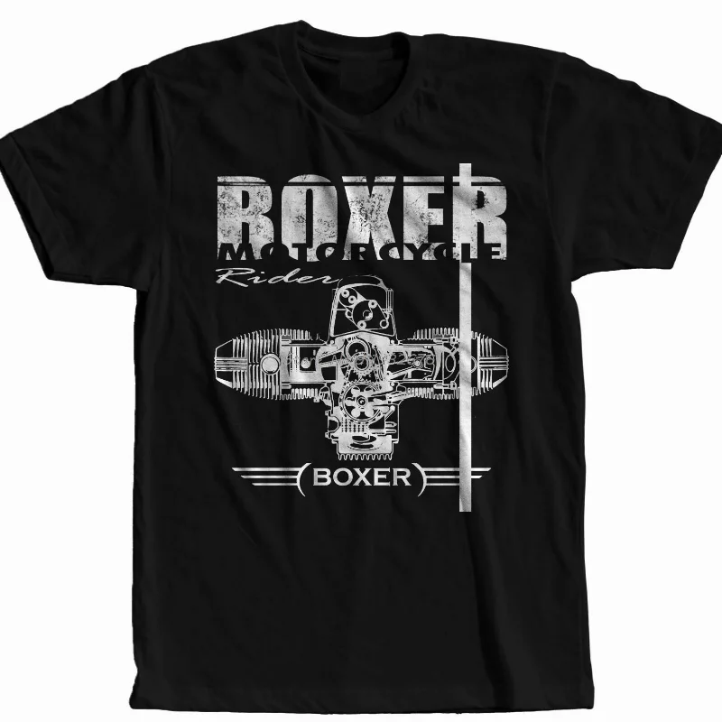 Boxer Motorcycle Engine Motorrad Racing T-Shirt Fashion Short-Sleeve Casual Tees Shirt Men Cotton Tshirt Streetwear Harajuku