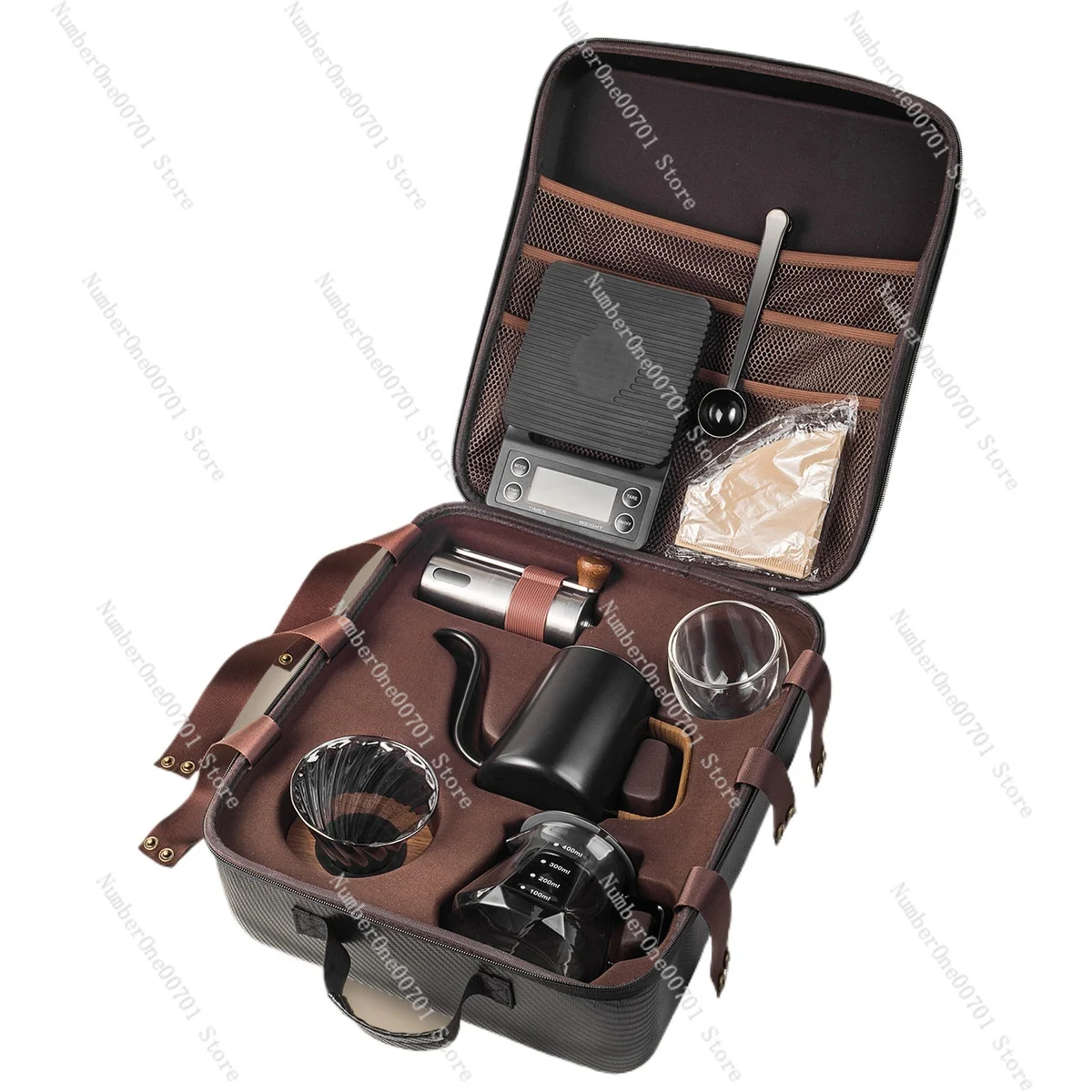 Hand brewed coffee set Outdoor camping coffee equipment Full set Portable suitcase