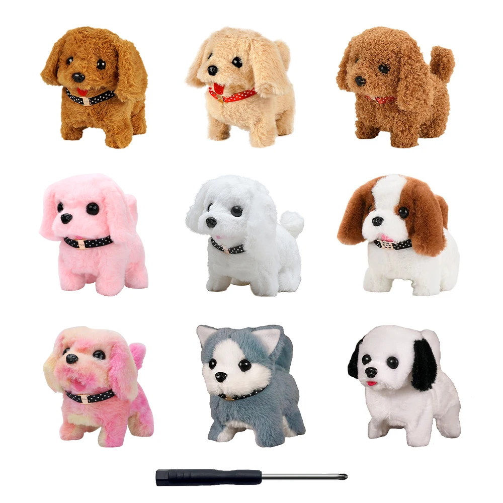 Electronic Interactive Dog Plush Golden Retriever Pomeranian Puppy Walking Barking Tail Wagging Kids Stuffed Animal Toys Gift