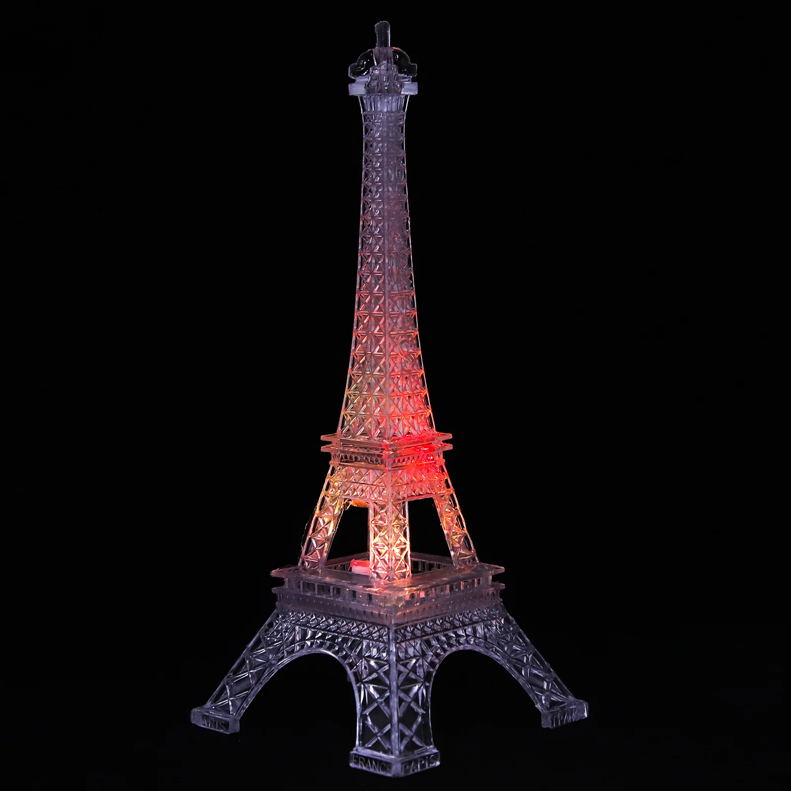 

Colorful Acrylic Eiffel Tower Night Light Mini Desk Lamp Soft LED Glow Bedroom Home Color Changing Cake Topper LR44