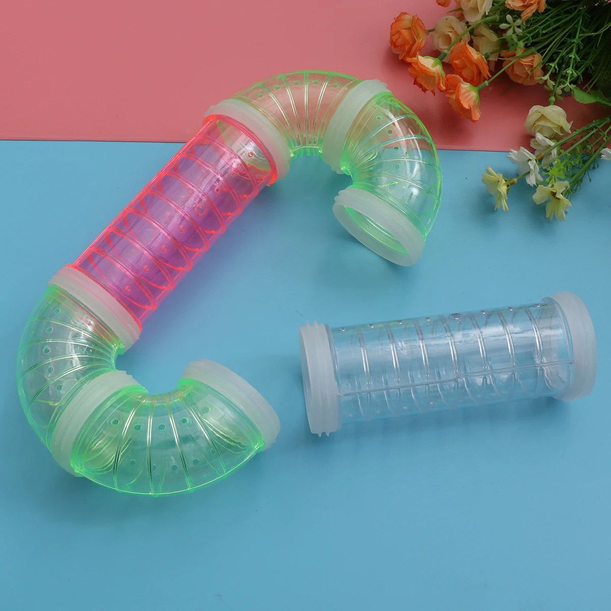 

9pcs Hamster Cage Tunnel Sports Tube Plastic Durable Exercise Tunnel For Small Pets Connecting Play Tube Pet