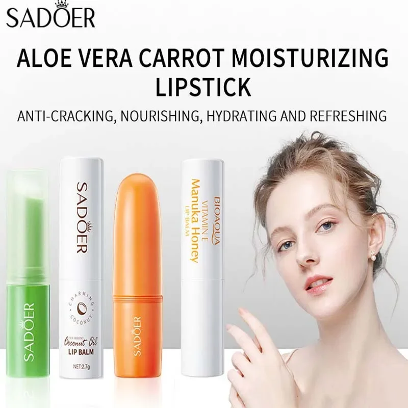 

1PCS Aloe Vera Moisturizing Lip Balm Long Lasting Hydrating Anti Dry Crack Improve Lip Lines Lipsticks Brighten Nourish Lip Care