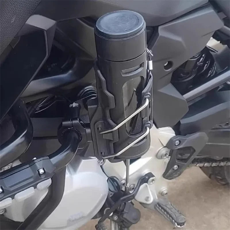 Motorcycle Water Bottle Holder Adjustable Crash Bar Mount Anti-Shake Universal Fit for 0.75