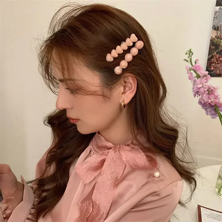 2pc Nette Koreanische Herz Haar Seite Clips Krallen Haarnadel für Mädchen Frauen Kinder Kinder Vintage Haar Zubehör Kopfbedeckungen Ornemen