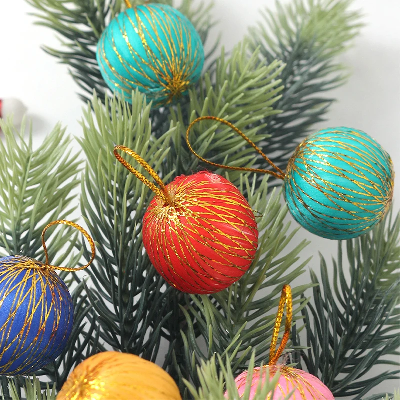 6/12Pcs Christmas Balls Christmas Tree Ornament Ball Xmas Hanging Tree Pendants Home Party Decor 2023 New Year Gift Noel Navidad