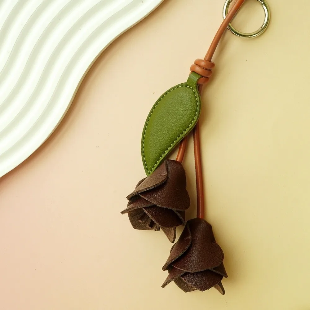 Fashion Leather Tulip Bag Pendant Hanger Leaf Bag Charm Korean Style Colorful Bag Decoration Luggage Accessories