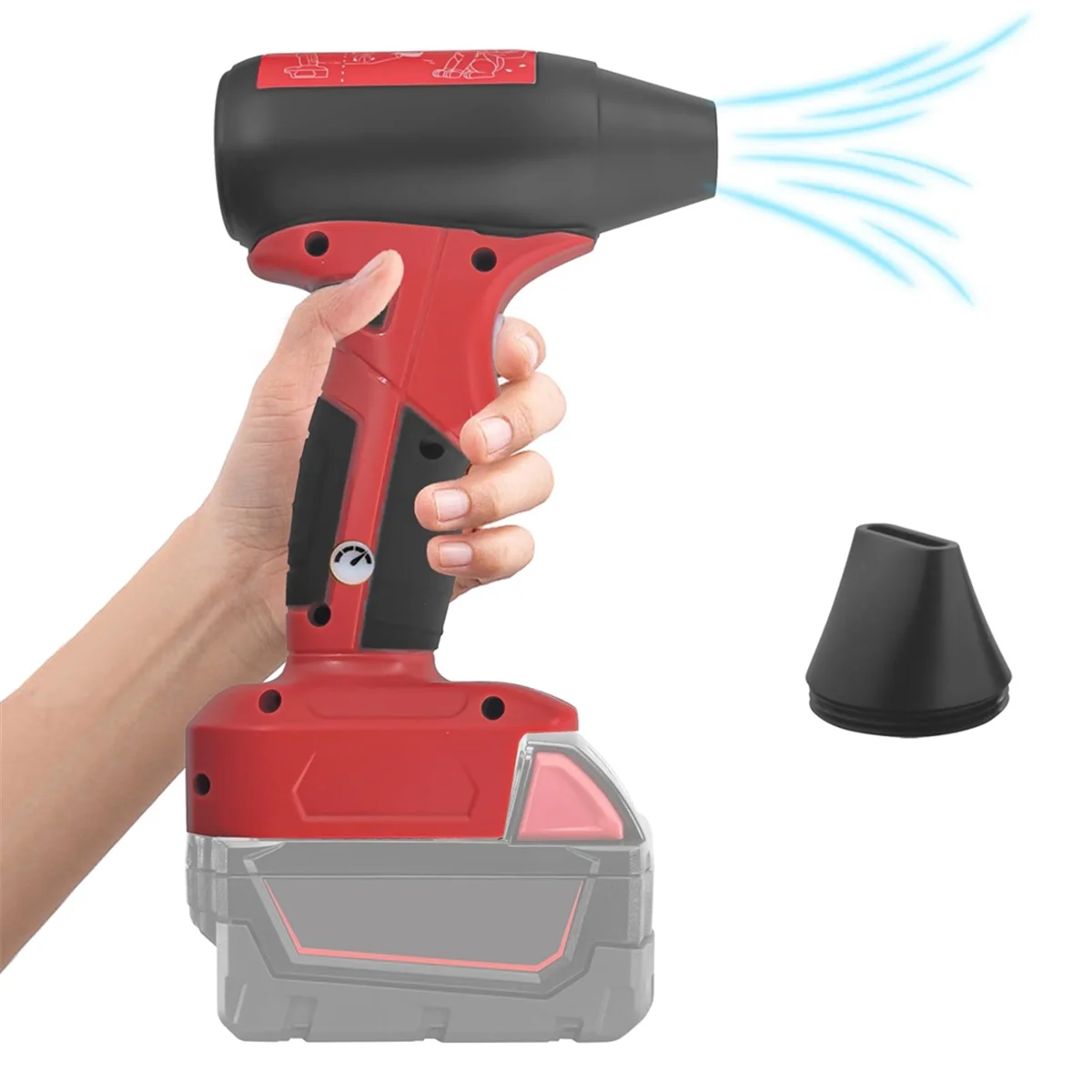 Imagem -03 - Cordless Alta Velocidade Handheld Fan Mini Blower Portátil Violento Ventilador Turbo para Milwaukee 18v M18 Bateria Teclado Carro