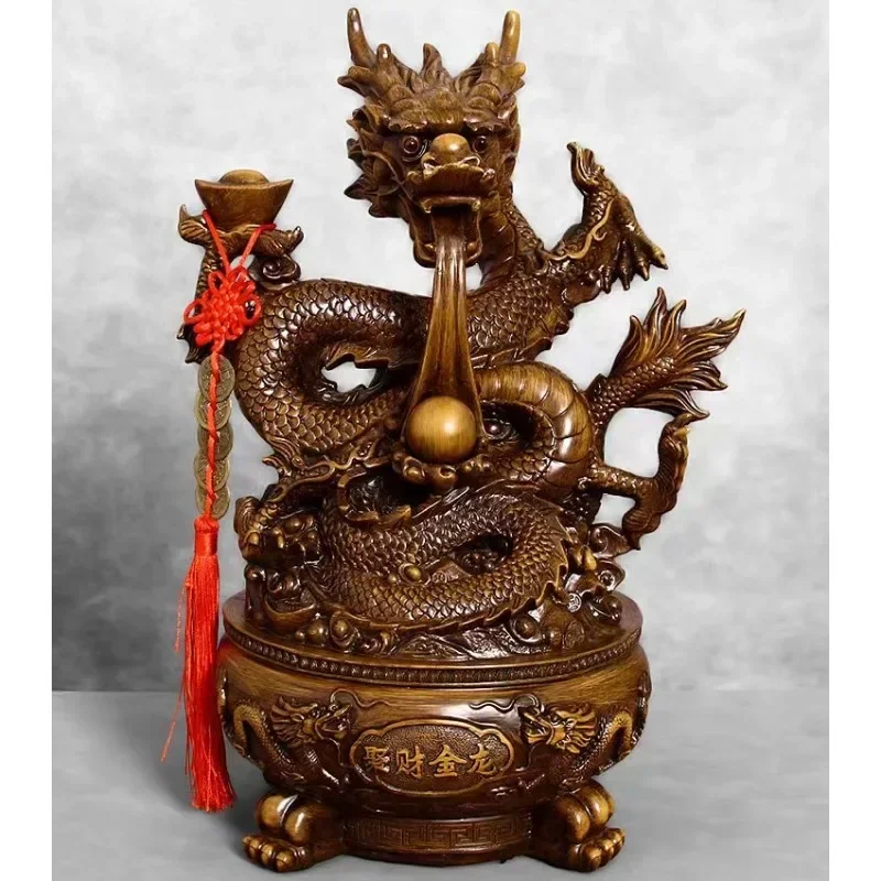 Gathering Wealth Golden Dragon Inviting Wealth Ornaments Treasure Bowl Office Desktop Decorations Gift Sculpture Home Decoration