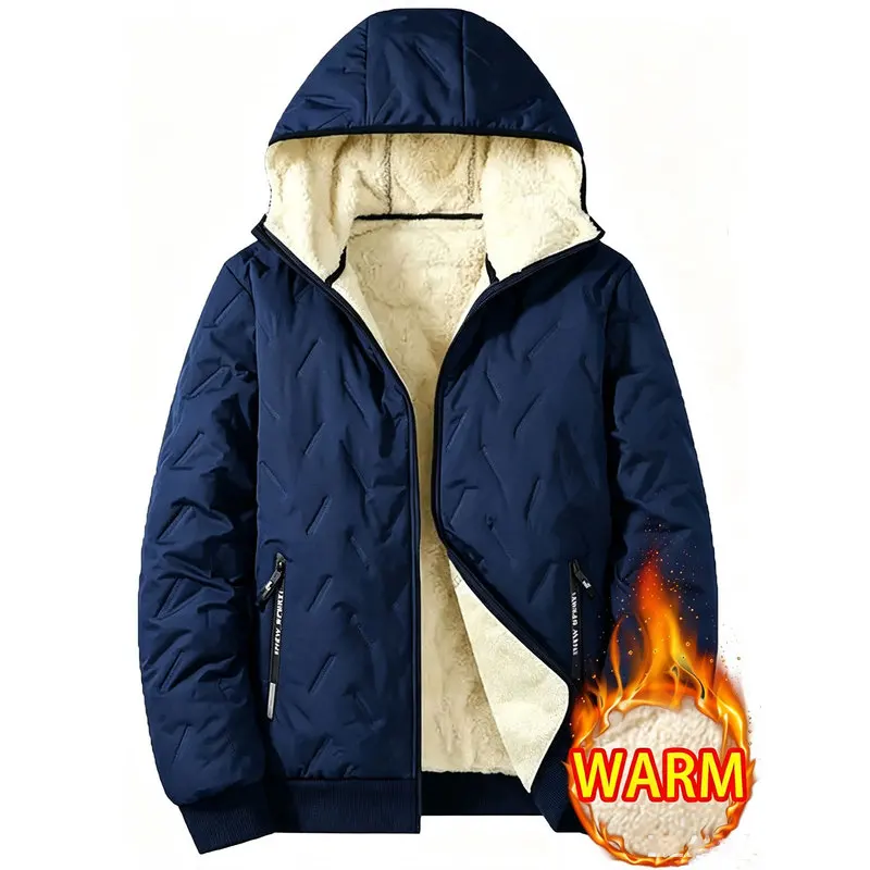 Men's Coat Warm Hooded Top Casual Work Outdoor Clothing Male Outerwear Clothes Mens Winter Jackets For Man Adult Thermal Coats