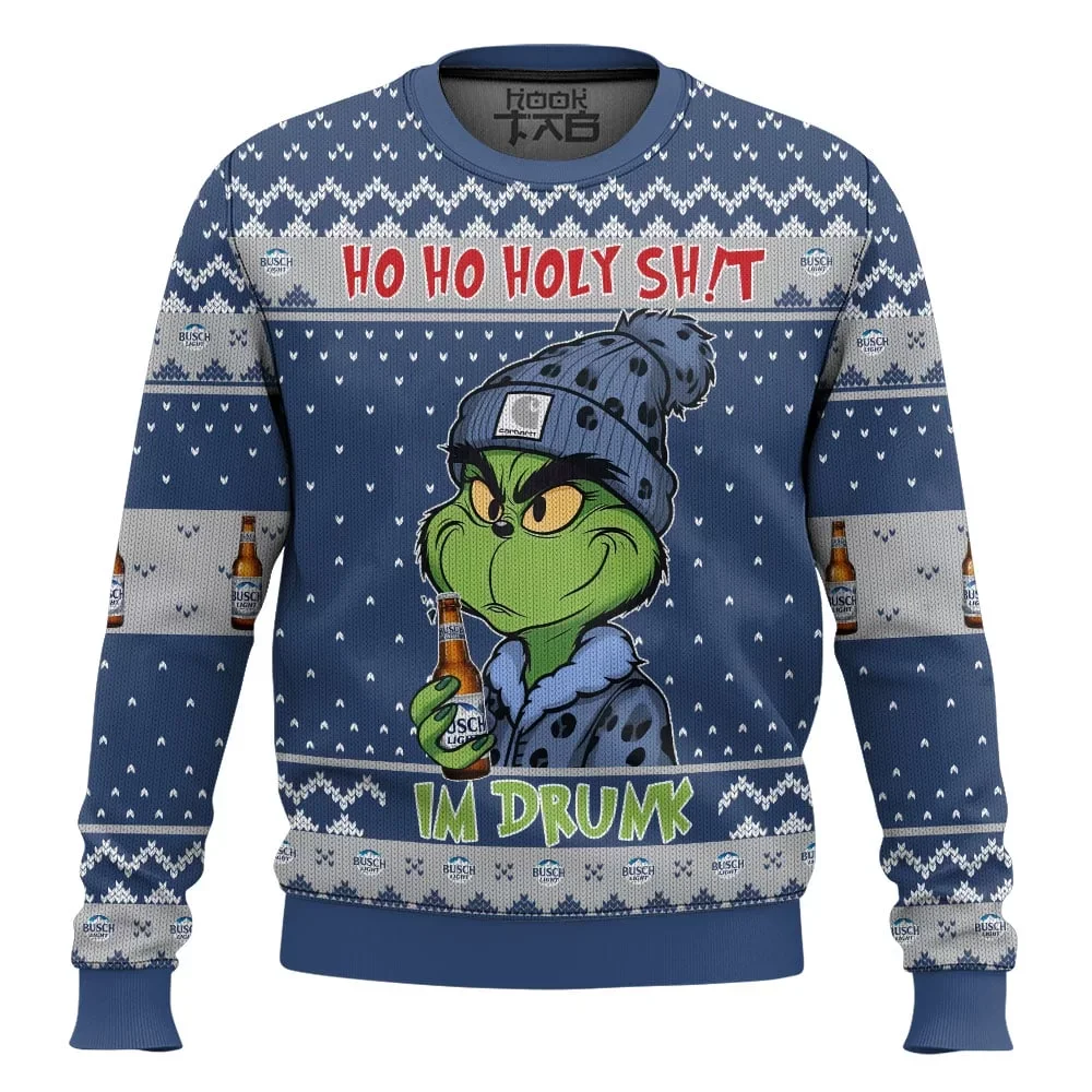 Ho Holy Sh!t Im Drunk Busch Light Grinch suéter feo