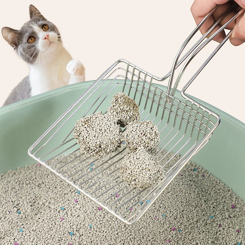 Cat Waste Shovel Pet Cleaning Cat Litter Shovel Filter Cat Litter Box Cat Waste Cleaning Electroplating Metal Clean No Residue