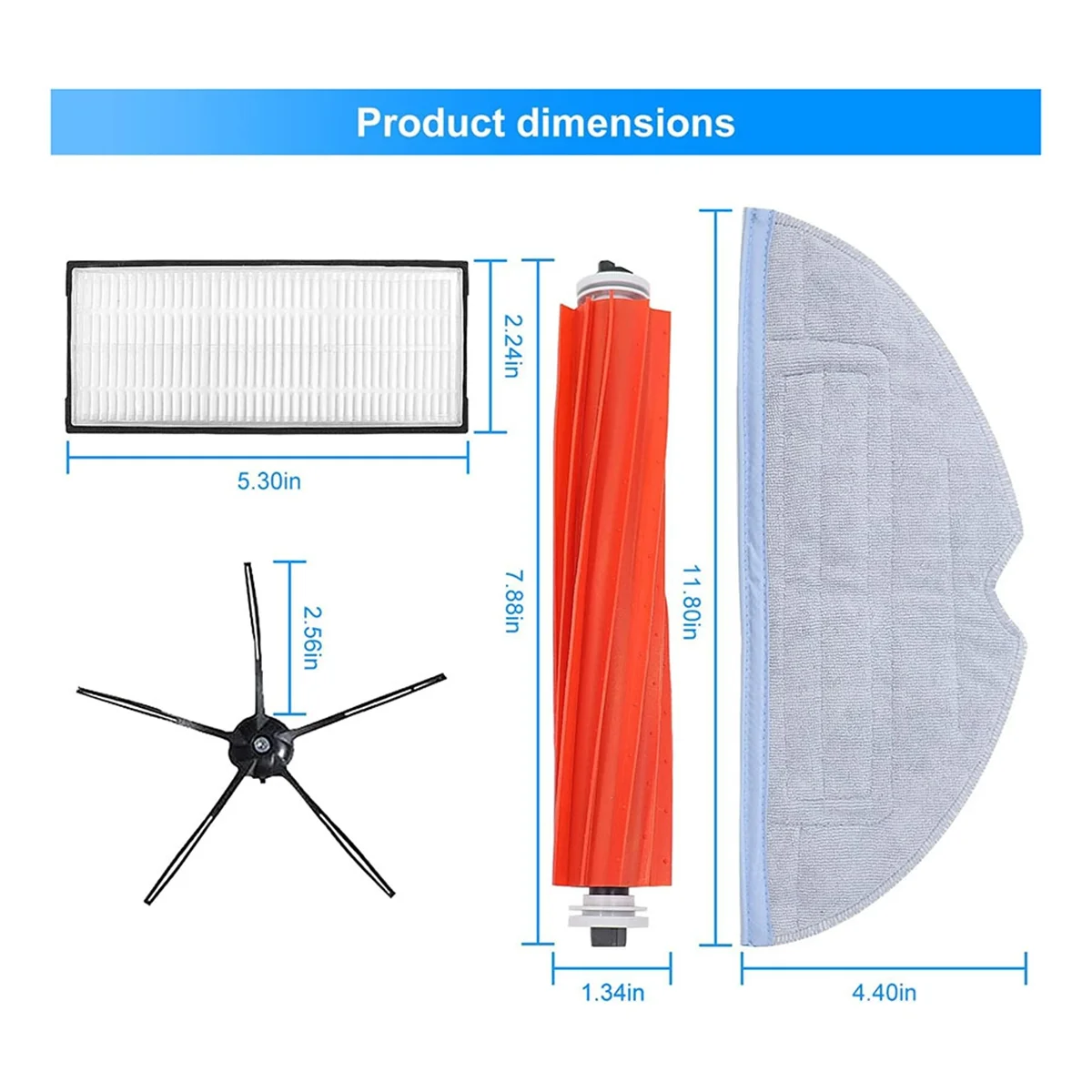 Replacement Accessory Set for Roborock S7 S70 S7Max T7S Plus Robot Vacuum Cleaner Main Side Brush Filter Mop Cloth