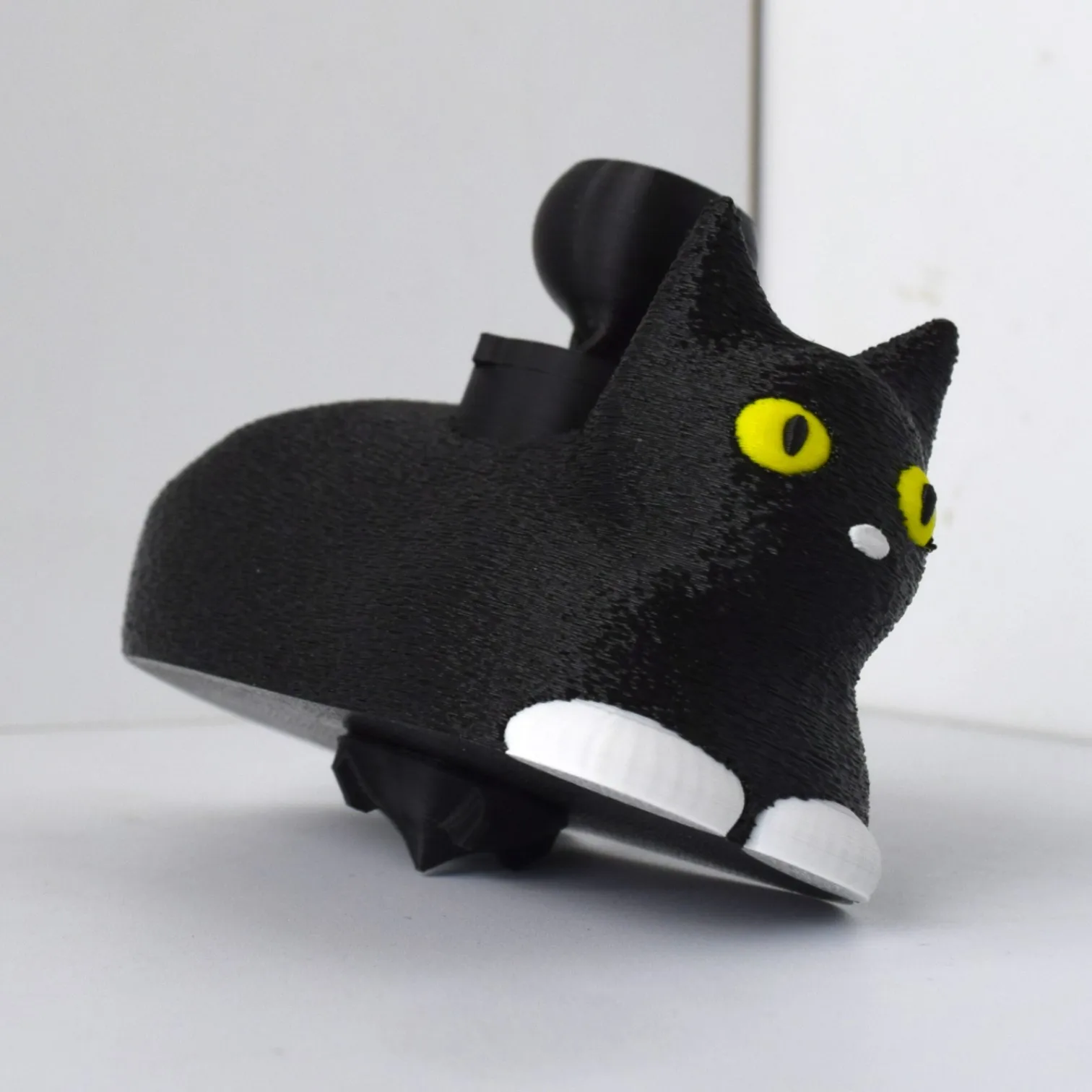 مضحك لطيف أسود أبيض الدورية القط ثلاثية الأبعاد الطباعة لعبة سطح المكتب الحلي الزخرفية الأطفال الضغط الدورية هريرة اللعب #2