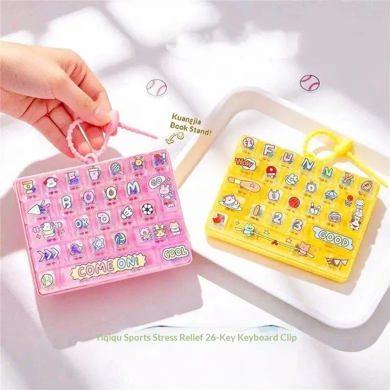 26 Grid Fidget Keycap Clicker 1PC Practical Desk Anti Stress Sensory Toy for Office Workers Students Anxiety Relief
