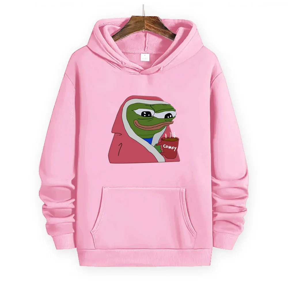 Pepe The Frog Thinking Women'S Hoodie Basic Pullover Hoodie Soft Hooded Sweatshirt with Pockets Sweatshirt Harajuku Animehoodie