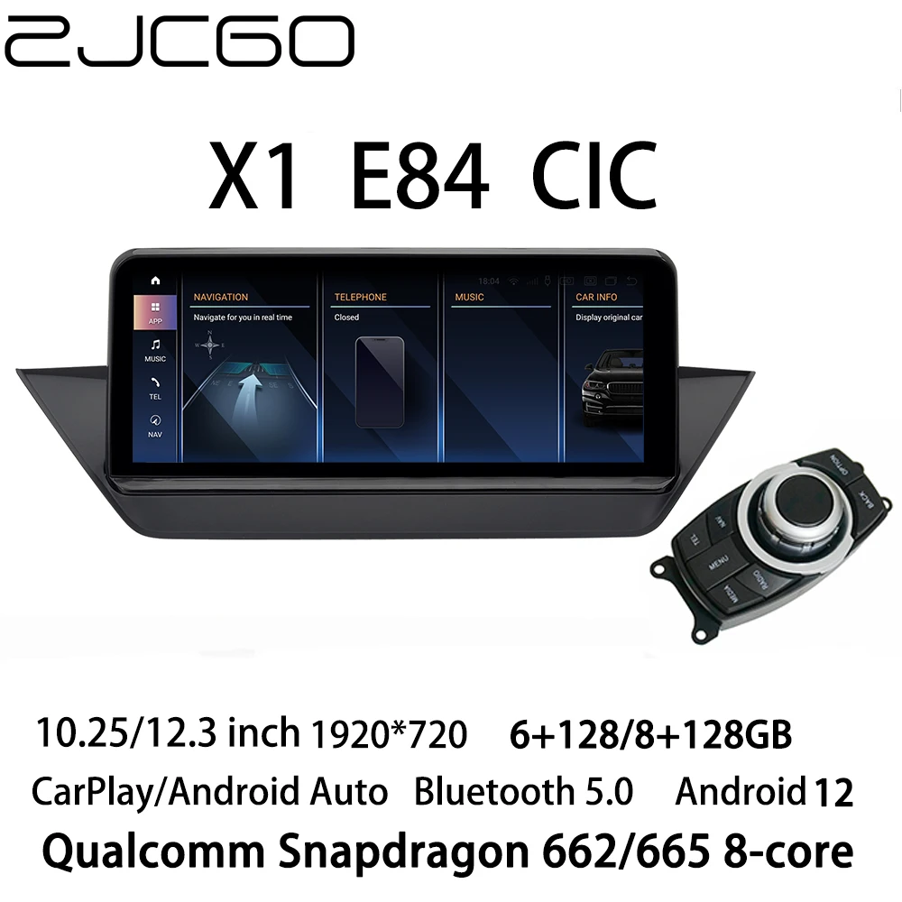 

ZJCGO Car Multimedia Player Stereo GPS Radio Navigation Android 12 Screen CIC for BMW X1 E84 2009 2010 2011 2012 2013 2014 2015