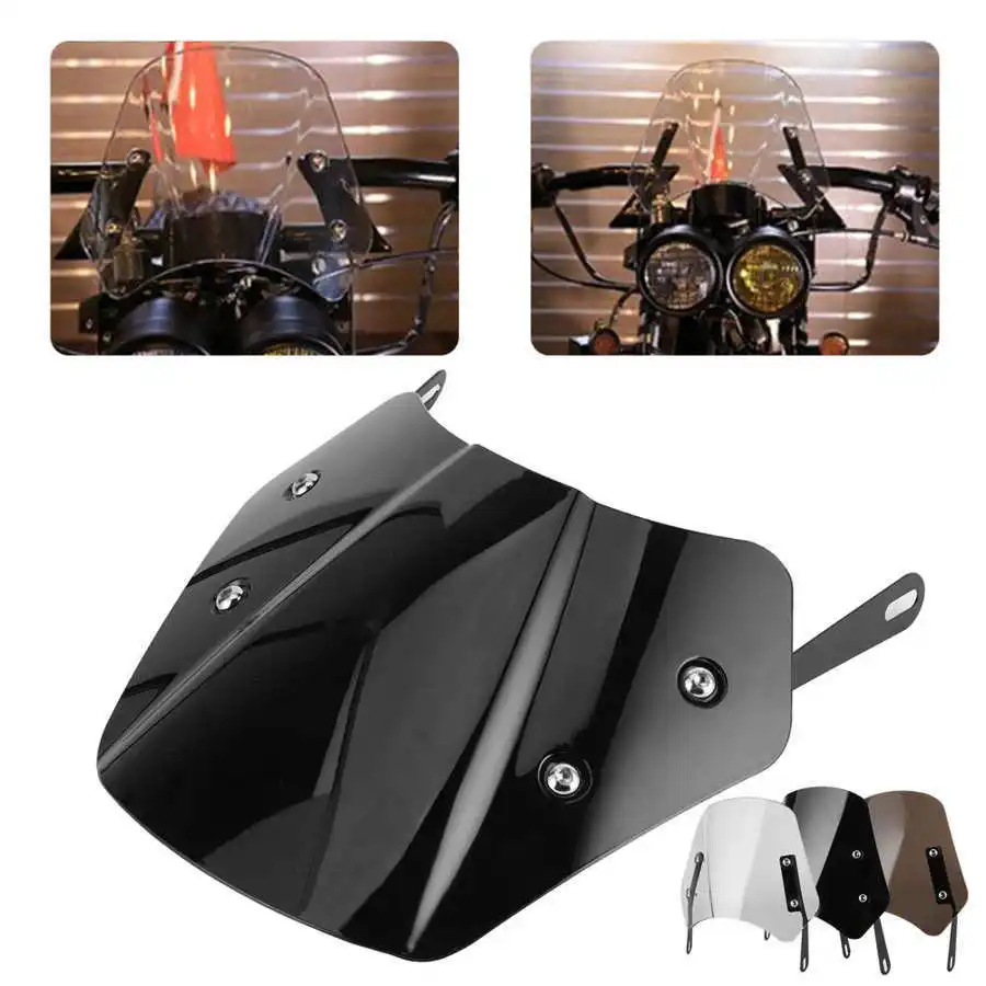 

Universal for Cafe Racer Royal Enfield Honda Yamaha Kawasaki Suzuki Motorcycle 5-7 in Windshield Retro Motorbike Wind Deflector