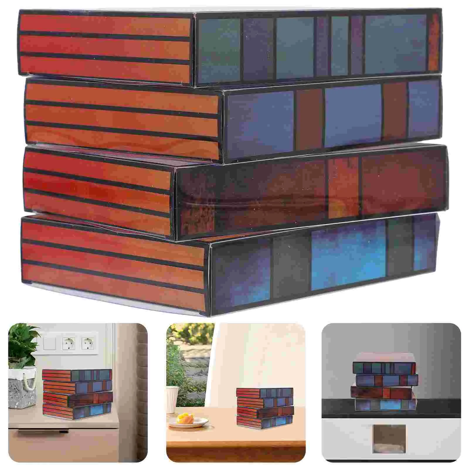 

Cartoon Desk Lamp Decorative Bedside Lamps Table Stacked Books Decorations Light