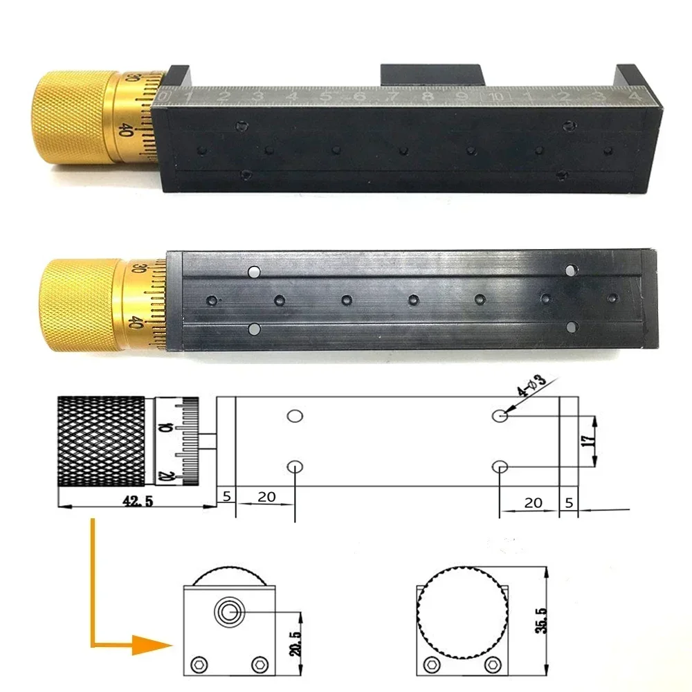 T-type CNC XYZ Axis Linear NEMA11 Motor Linear Guide Rail TableActuator Mini Sliding Table  Manual Slide Stage