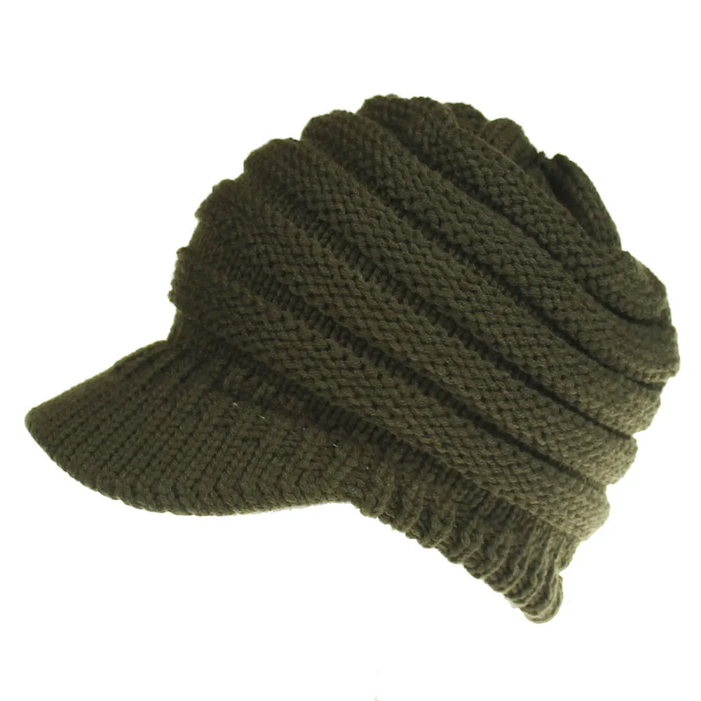 

New women's knitted baseball cap, open ponytail hat, men's and women's hat, skiing sports hat