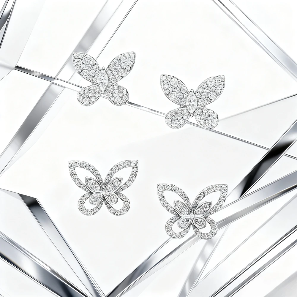 

Deluxe Atmosphere Butterfly Phantom Diamond Earrings Classic Fashion Party Workplace Versatile 2025 Trendy Jewelry